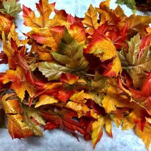 Fall Leaf Garland with glitter